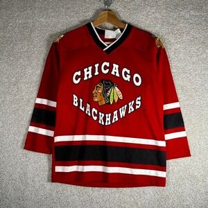Vintage 90s youth Chicago Blackhawks Doug Gilmour red and black hockey jersey